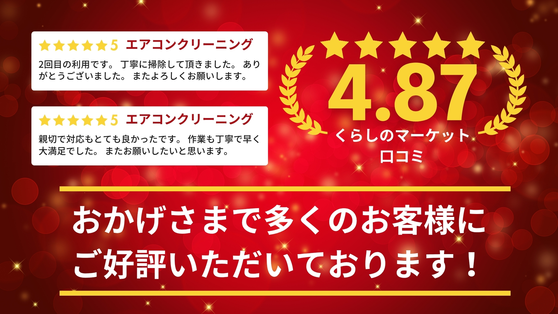 くらしのマーケット口コミ高評価